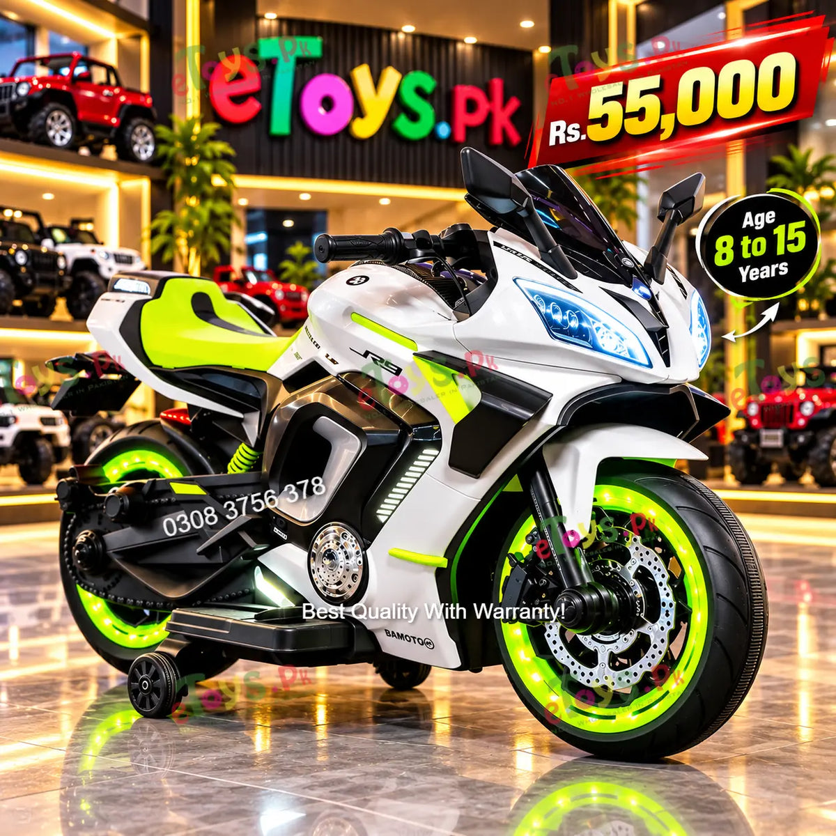 Kids Electric R9 Sports Bike | Ages 8–15