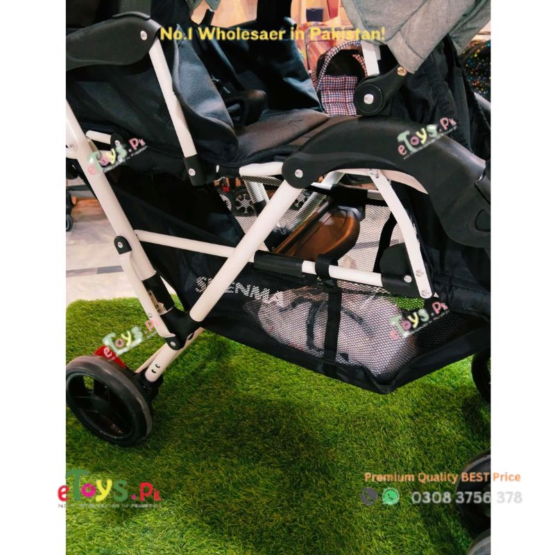 double stroller pakistan Twins Baby Pram Stroller in Pakistan – eToys Pk