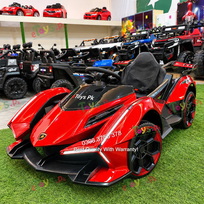 Lamborghini kids electric car front view with remote control in Pakistan