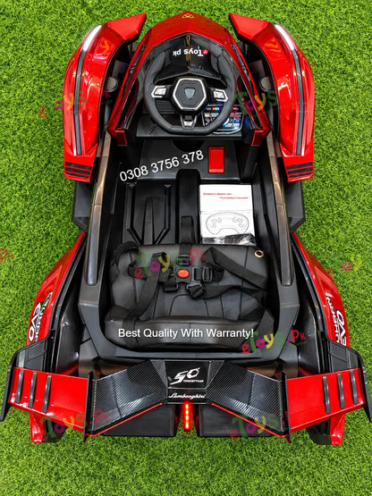 Single leather seat of Lamborghini kids electric car