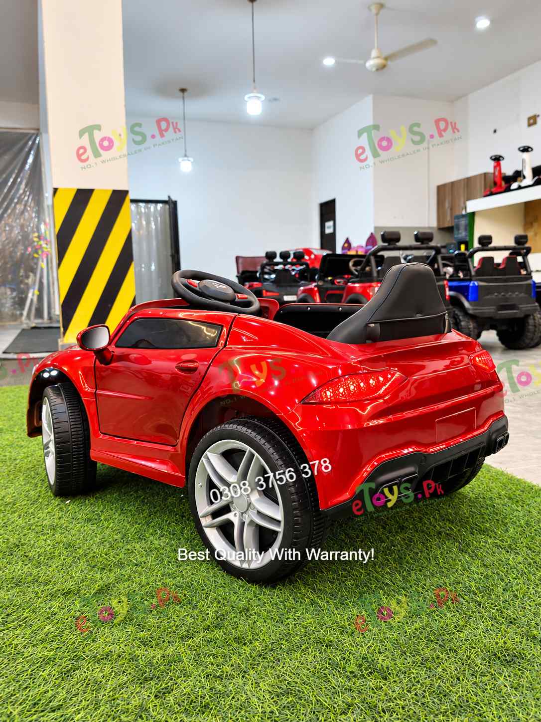 Side view of Mercedes style kids electric ride-on car