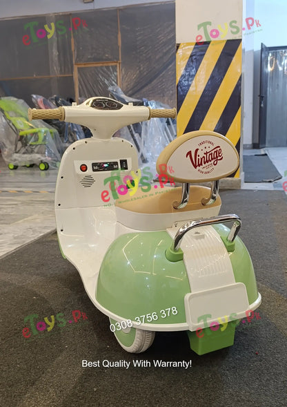 Vespa vintage kids scooter backrest with vintage badge