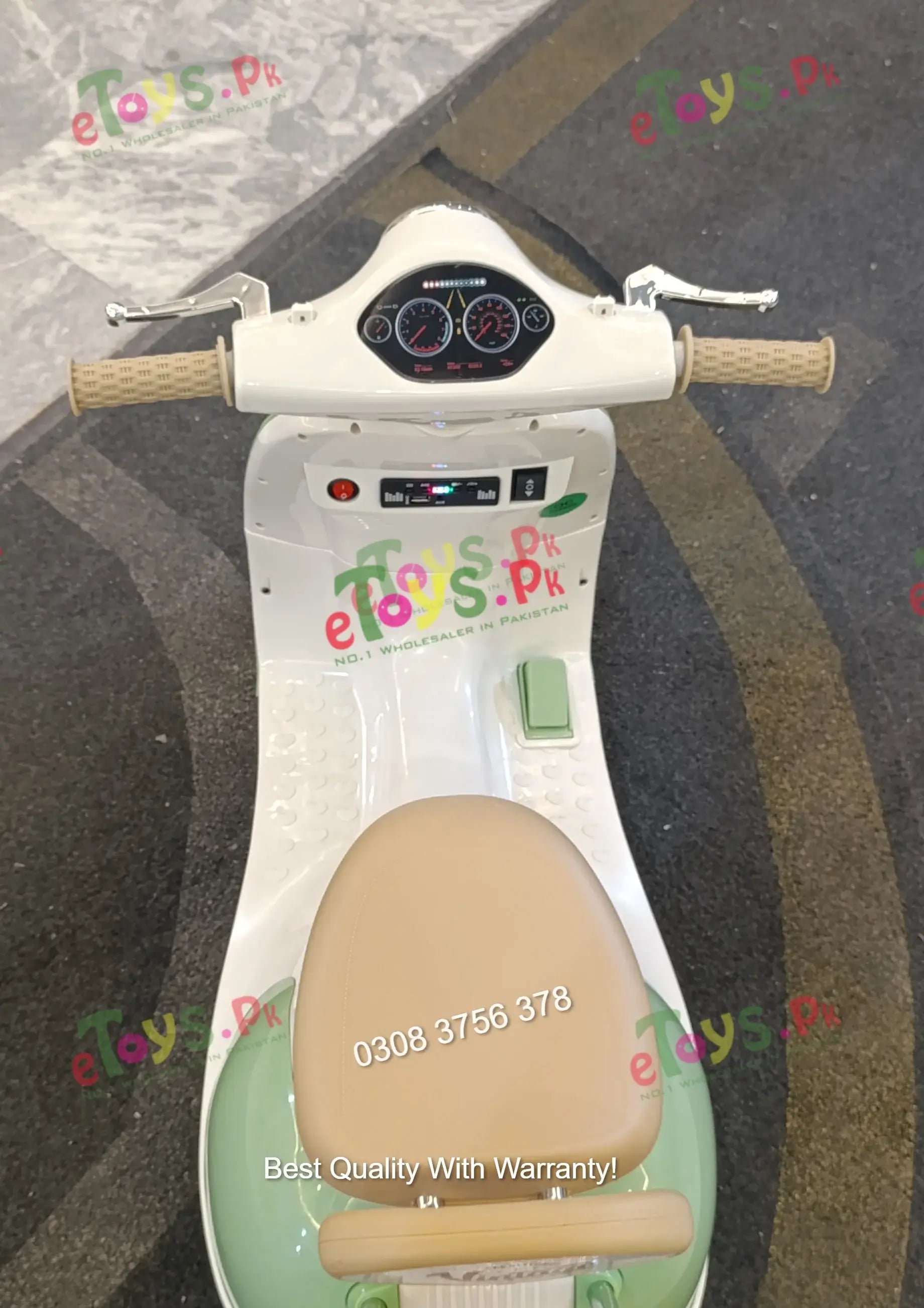 Vespa vintage kids scooter digital dashboard view