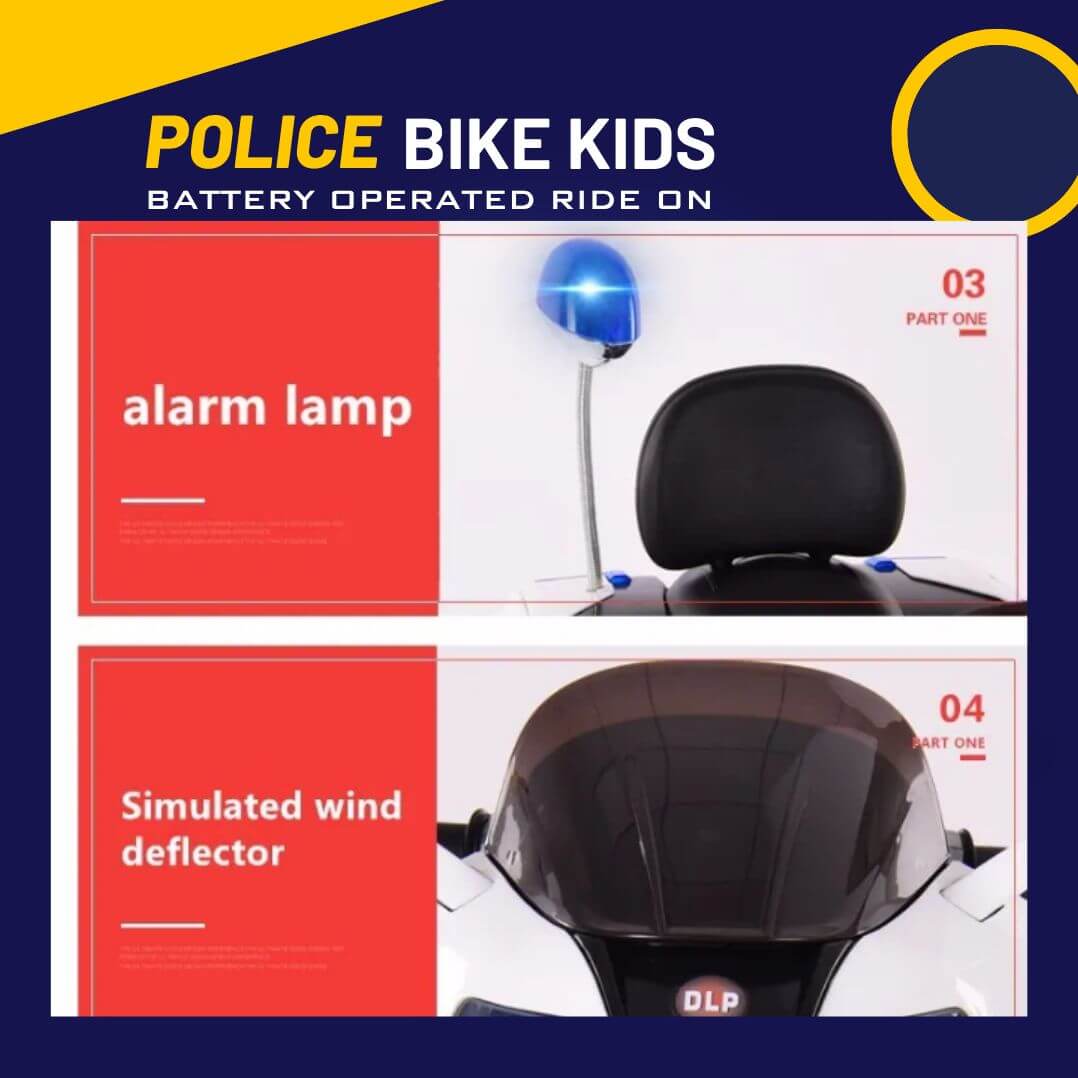 kids police electric bike